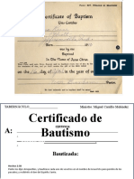 Certificado de Bautismo