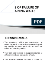 Modes of Failure of Retaining Walls