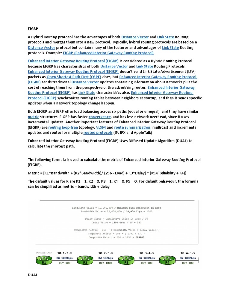 EIGRP DUAL Algorithm | PDF | Routing | Network Architecture
