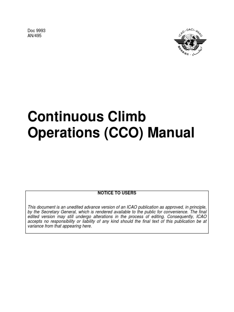 Continuous Climb Operations Manual | PDF | Air Traffic Control | Aviation