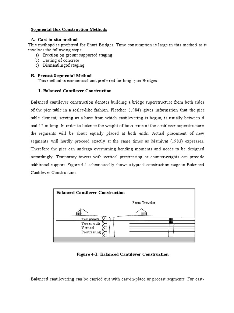 Segmental Box Girder Construction Methods | PDF | Prestressed Concrete ...