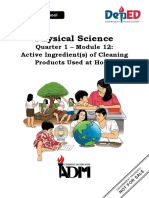 Physical Science: Quarter 1 - Module 12: Active Ingredient(s) of Cleaning Products Used at Home