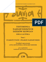Testimonia Najdawniejszych Dziejow Slowian. Seria Lacinska, T. 1 Starozytnosc