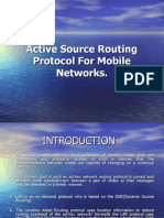Active Source Routing Protocol For Mobile Networks