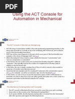 Using The ACT Console For Automation in Mechanical: We Make Innovation Work