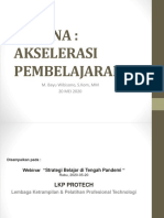 Corona: Akselerasi Pembelajaran: M. Bayu Wibisono, S.Kom, MM 20 MEI 2020