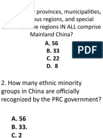 How Many Provinces, Municipalities, Autonomous Regions, and Special Administrative Regions IN ALL Comprise Mainland China?