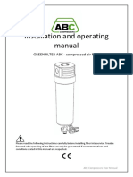 Installation and Operating Manual: GREENFILTER ABC - Compressed Air Filter