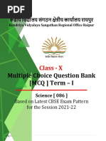 Multiple Choice Question Bank (MCQ) Term - I: Class - X