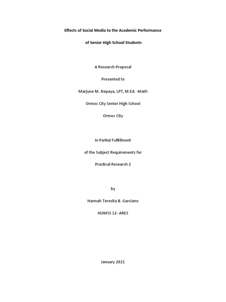 Social Media's Impact on Grade 12 HUMSS Students | PDF | Social Media ...