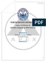 North South University: Course-ACT310, Sec: 01 Individual Assignment On APEX Foods LTD