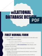 RELATIONAL DATABASE DESIGN AND NORMALIZATION