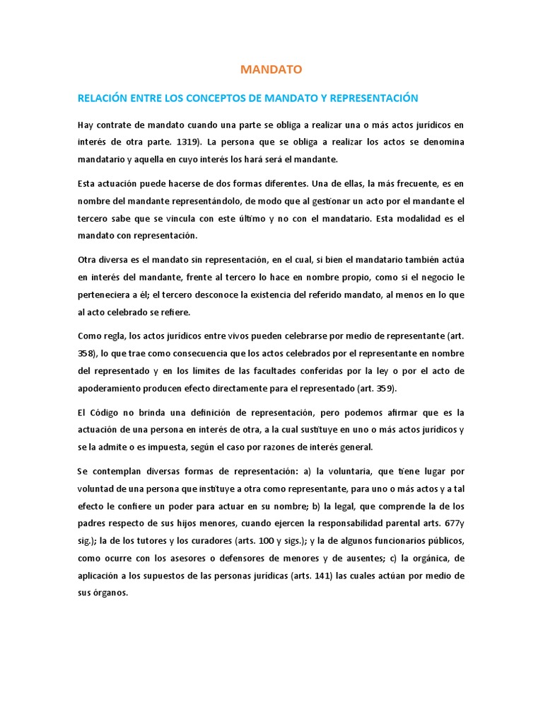 Conceptos Clave del Mandato Jurídico | PDF | Propiedad | Etica Aplicada