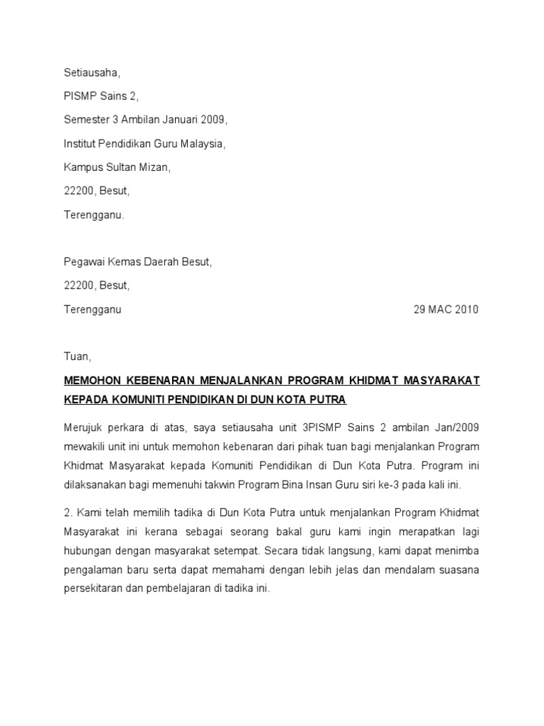 Contoh Surat Kebenaran 