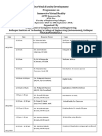 Program Schedule For FDP On Immersive Virtual Reality