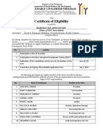Certificate of Eligibility - Mabuhay
