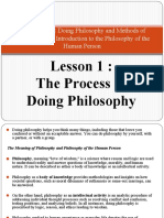 Lesson 1: The Process of Doing Philosophy