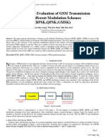 Performance Evaluation of GSM Transmission Over Different Modulation Schemes (BPSK, QPSK, GMSK)