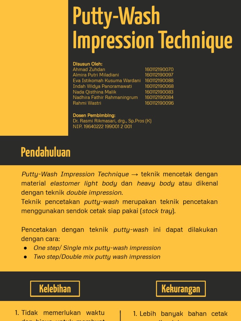 Putty Wash Impression Technique | PDF