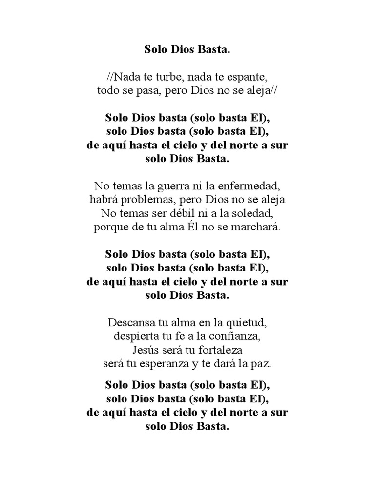 Solo Dios Basta Pdf