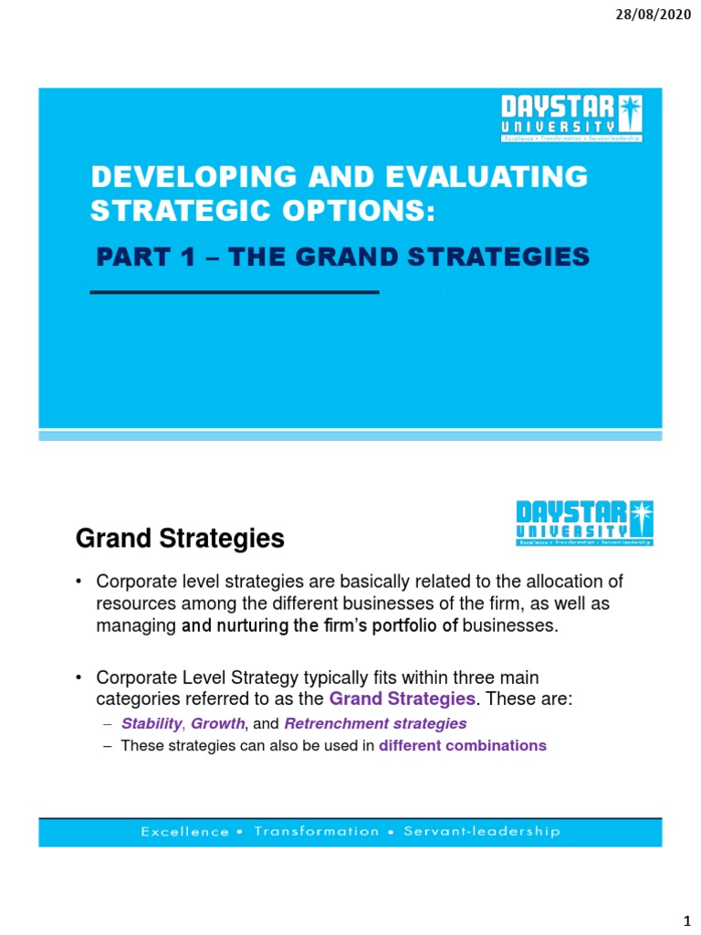 Evaluating Strategic Growth Options | PDF | Strategic Management ...