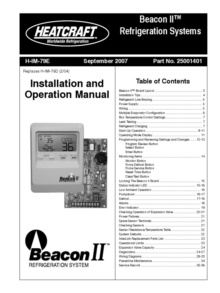 Heatcraft Refrigeration, Beacon II System Installation and Operation