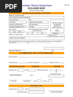 CSD Exclusive Shop Membership Application | PDF | Government Of India