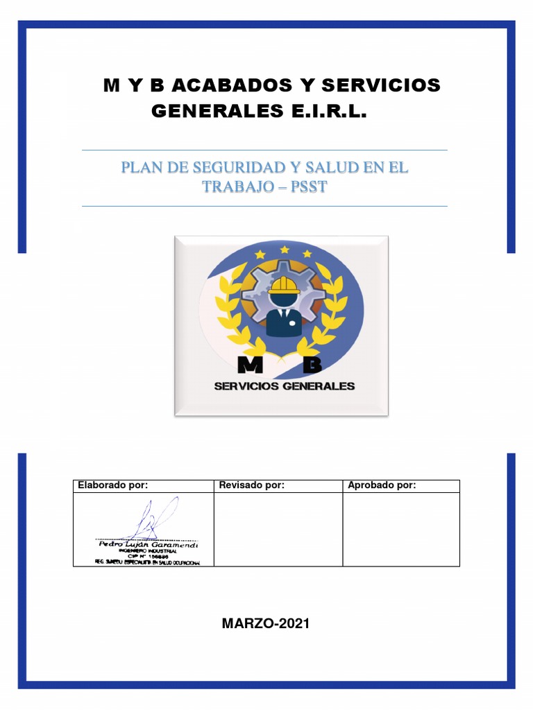 Plan de Seguridad y Salud Laboral 2021 | PDF | Auditoría | Seguridad y ...