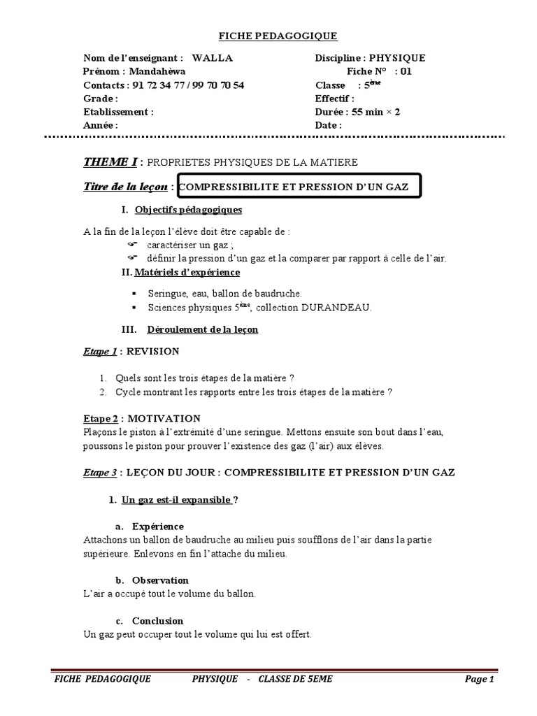 Les Expansions Du Nom Exercices Corrigés 5ème Pdf Physique 5eme1 | PDF | Aimant permanent | Dilatation thermique