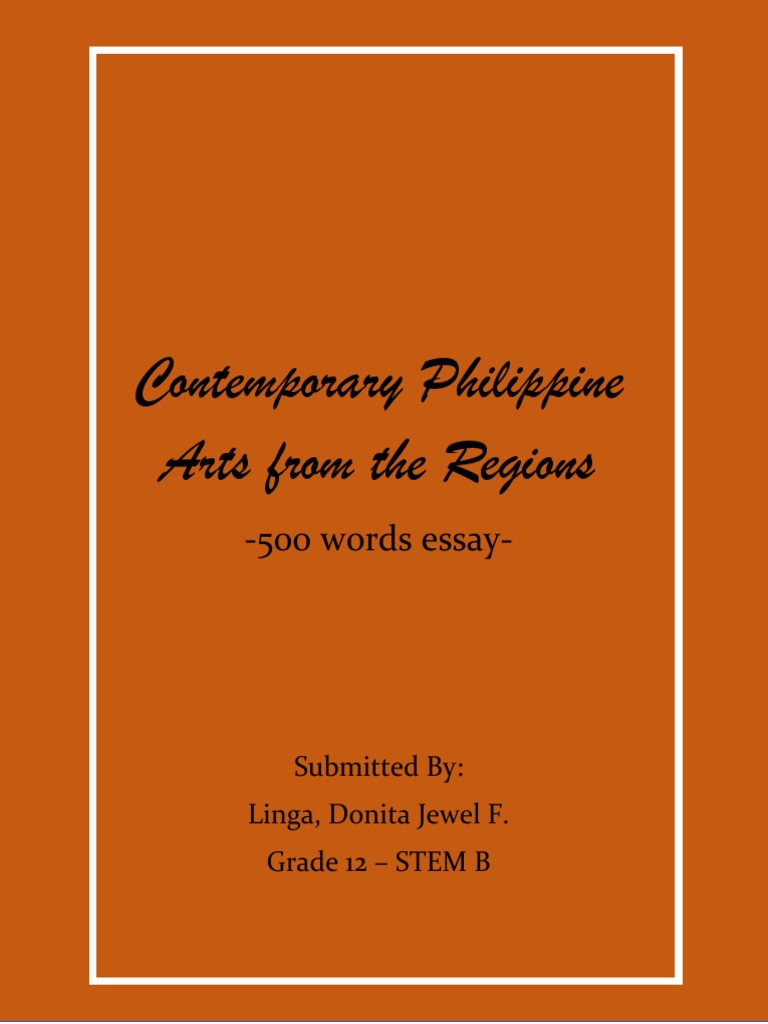 Contemporary Philippine Arts From The Regions 500 Words Essay PDF