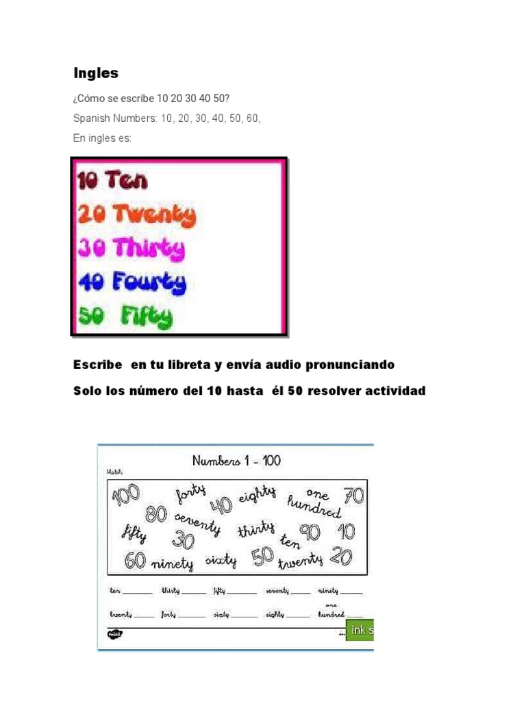 Cómo Se Escribe 10 En Español