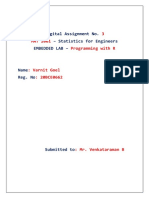 3 MAT 2001 Programming With R: Digital Assignment No. - Statistics For Engineers Embedded Lab