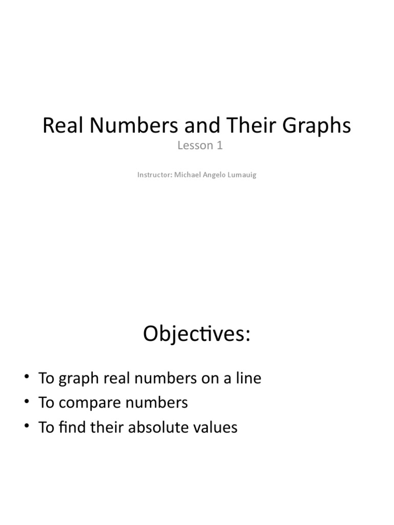 Real Numbers and Their Graphs | PDF | Real Number | Numbers