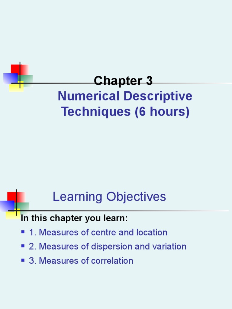 Numerical Descriptive Techniques (6 Hours) | Download Free PDF | Mean ...