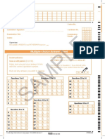 Sample: Multiple-Choice Answer Sheet