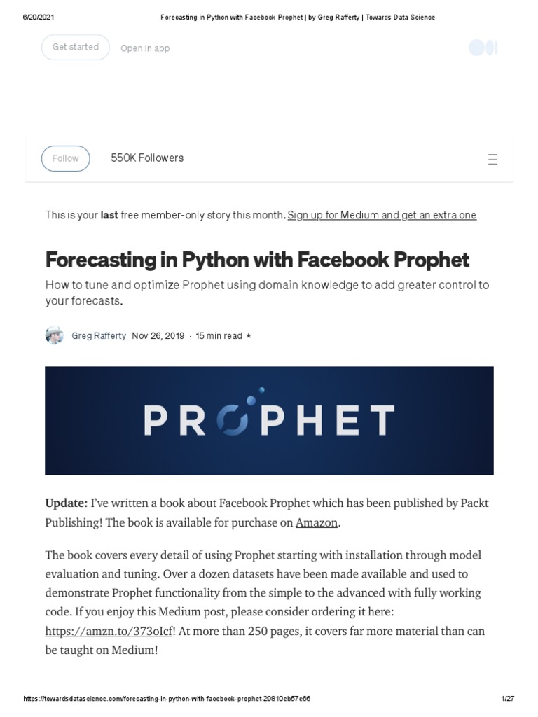 Forecasting with Facebook Prophet | PDF | Autoregressive Integrated ...