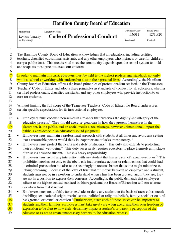 HCS 56011 Code of Professional Conduct | PDF | Applied Ethics | Justice