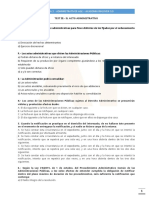 Test Tema 2 ACTO ADMINISTRATIVO Oposiciones Administrativo Del Estado AGE
