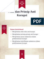 Nilai Dan Prinsip Anti Korupsi