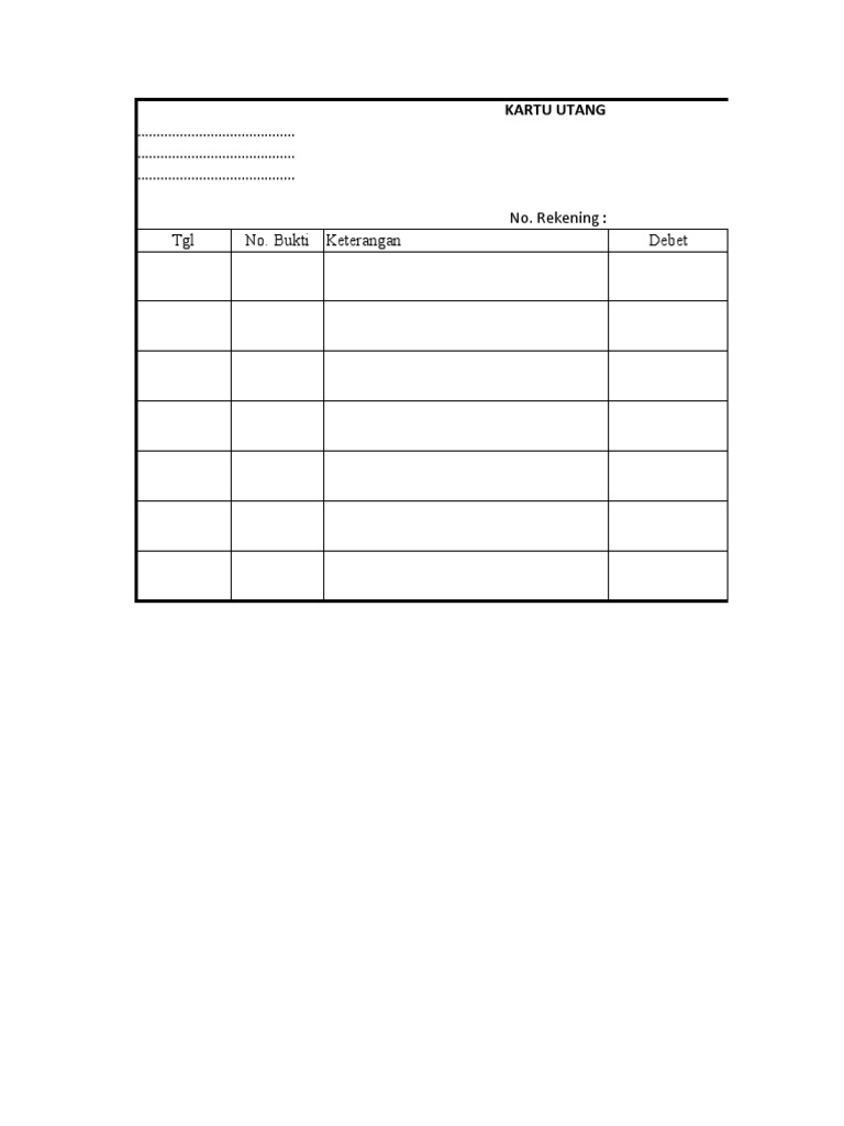 Format Kartu Utang dan Pembayaran | PDF