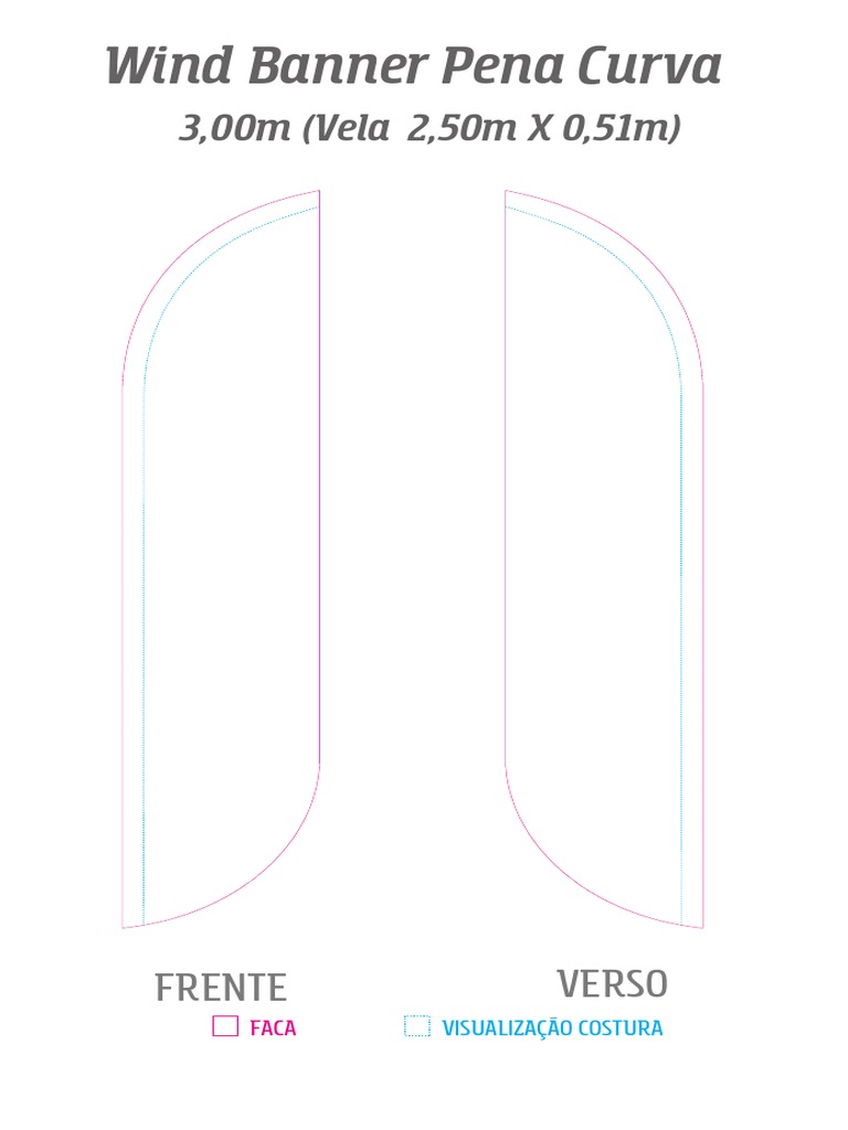 Gabarito Da Vela Do Wind Banner Com 3 Metros - Modelo Pena Curva ...