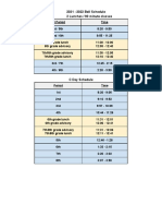 Covington 2021-2022 2 Lunch Bell Schedule 