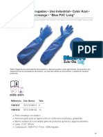 Guantes Semicorrugados Uso Industrial Color Azul 2362 60cm Con Manga Blue PVC Long