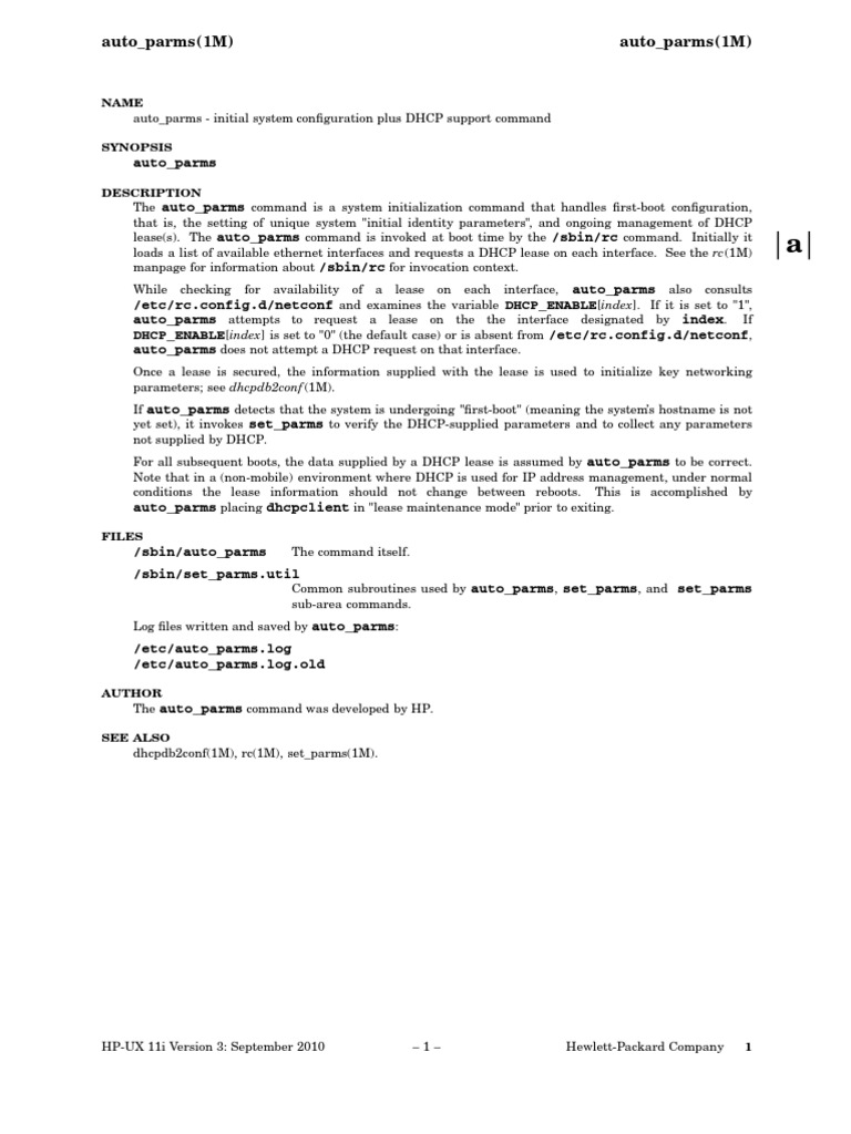 auto_parms Command Overview | PDF | Parameter (Computer Programming ...