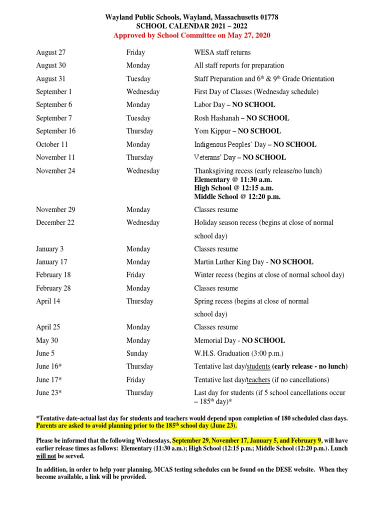 2021-2022 District Calendar | PDF | Holidays | Observances