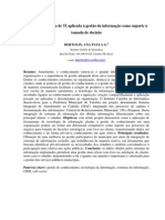 Artigo001 - Ferramenta de TI Aplicada À Gestão Da Informação Como Suporte À Tomada de Decisão