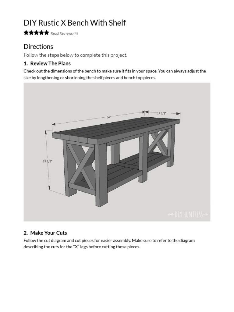 DIY Rustic X Bench With Shelf PDF Wood Woodworking