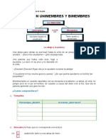 Ficha Oraciones Unimembres y Bimembres Materiales