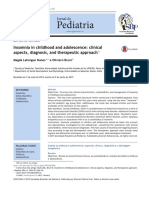 Insomnia in Childhood and Adolescence Clinical Aspects, Diagnosis, And Therapeutic Approach