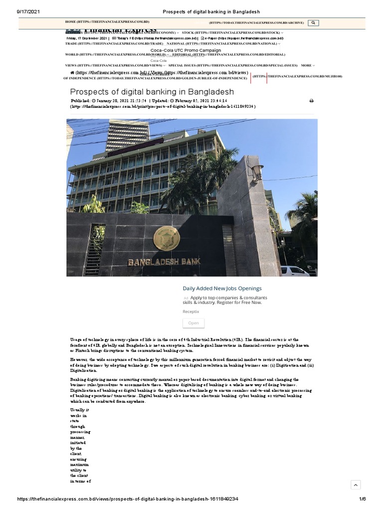Prospects of Digital Banking in Bangladesh | PDF | Financial Technology ...